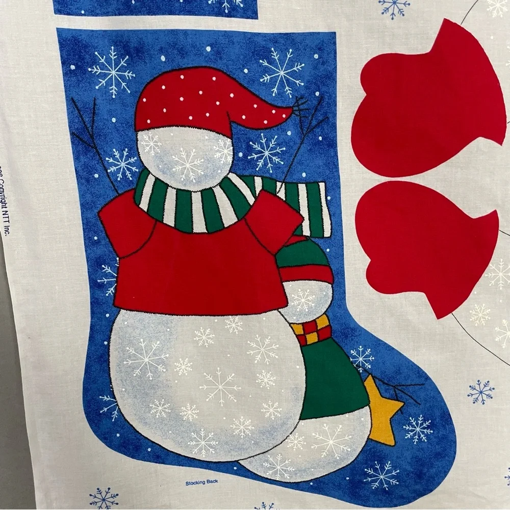 Vintage Cut and Sew Christmas Stocking 3-D Snowman Snow Buddies Kid Project #K23